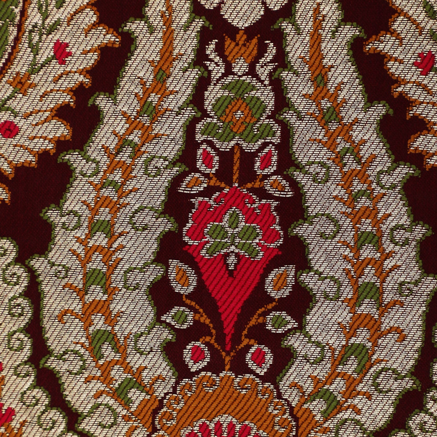 Brown Color KimKhab Brocade Fabric
