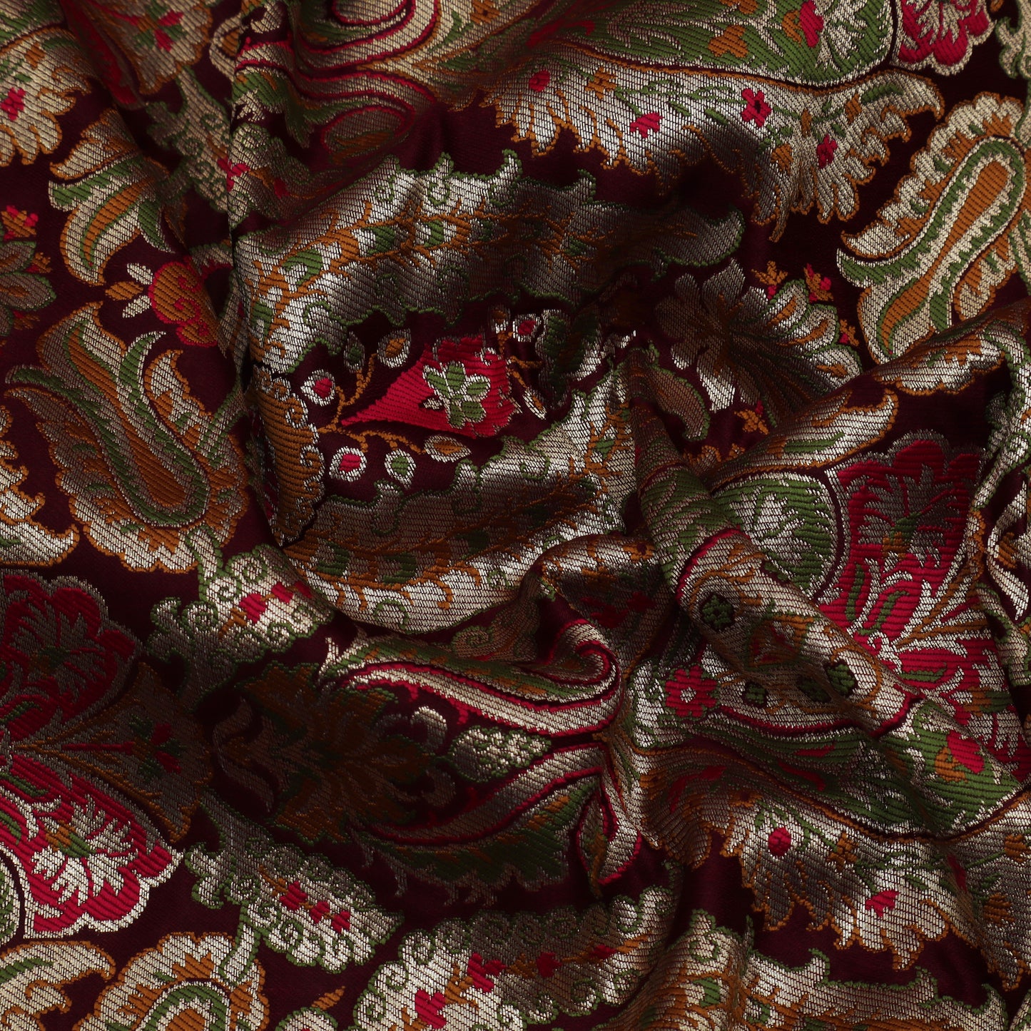 Brown Color KimKhab Brocade Fabric
