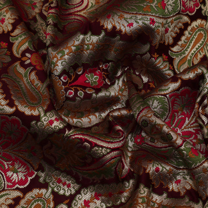 Brown Color KimKhab Brocade Fabric