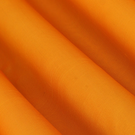 Orange Color Kora Silk Plain Fabric