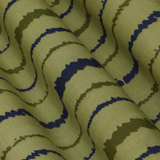 ZigZag Slub Chanderi Print Fabric