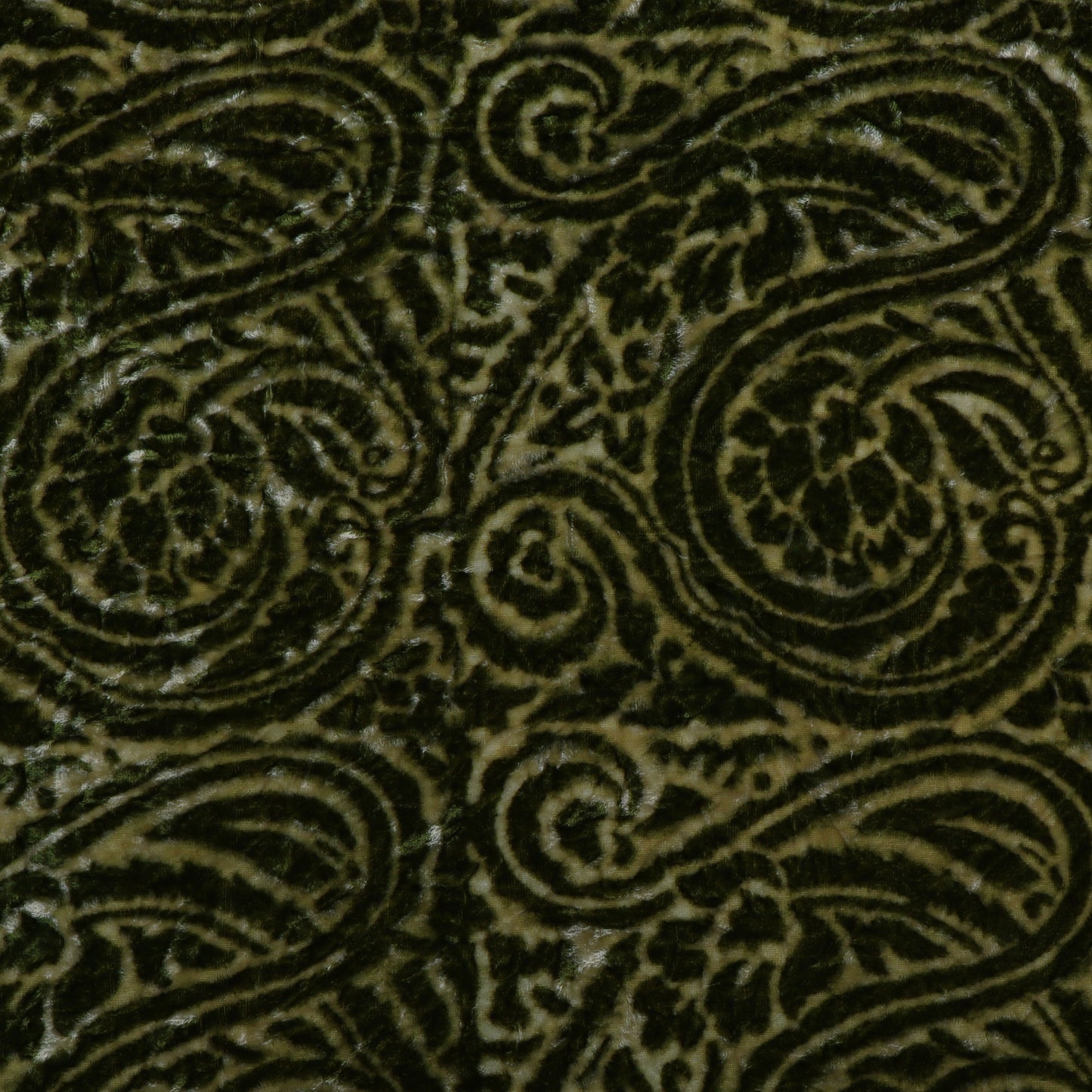 Mehndi Green Color Silk Velvet Print Fabric