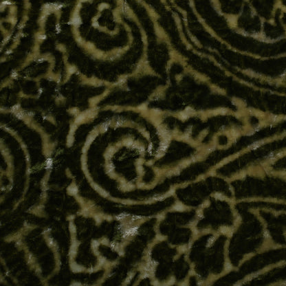 Mehndi Green Color Silk Velvet Print Fabric