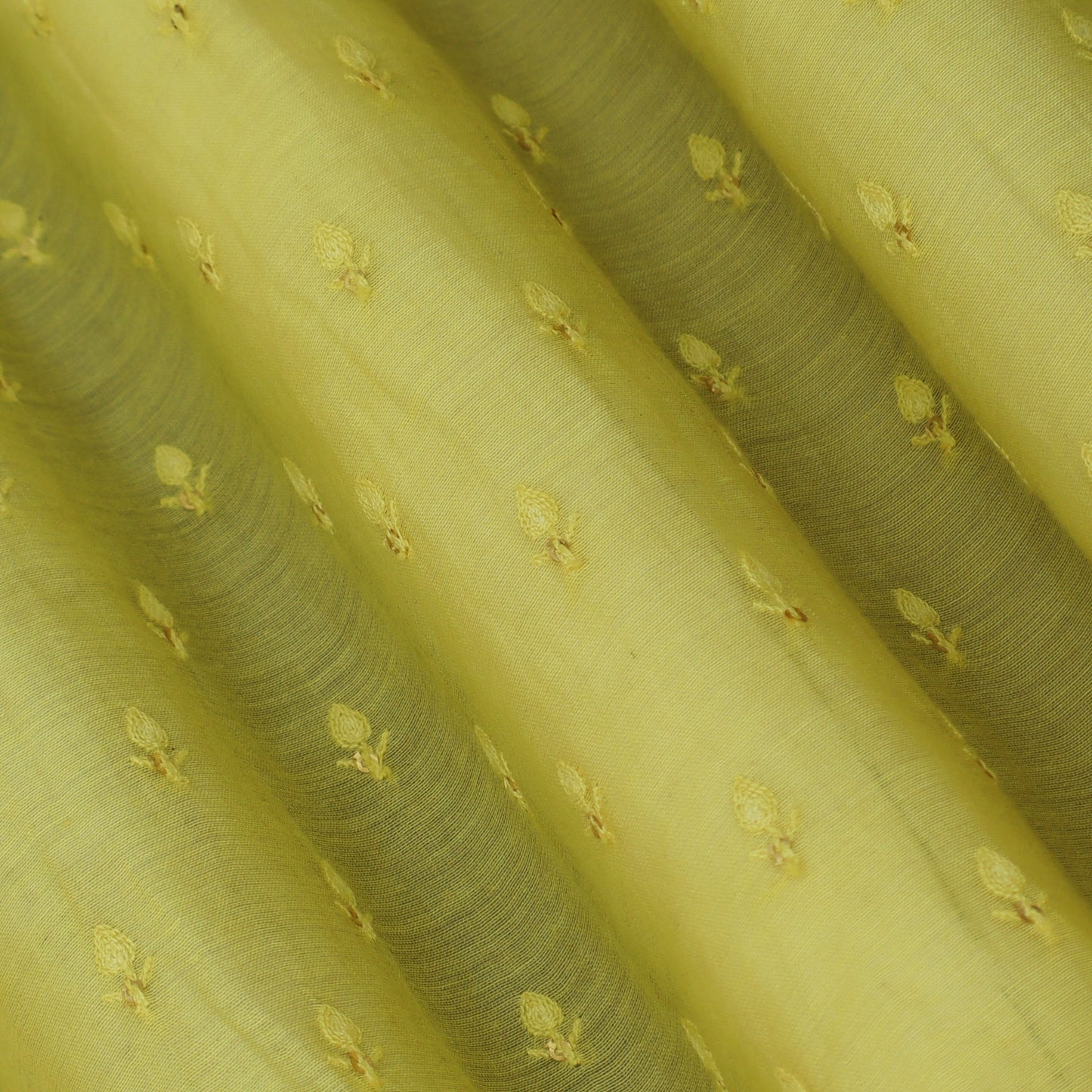 Yellow Color Chanderi Booti Fabric