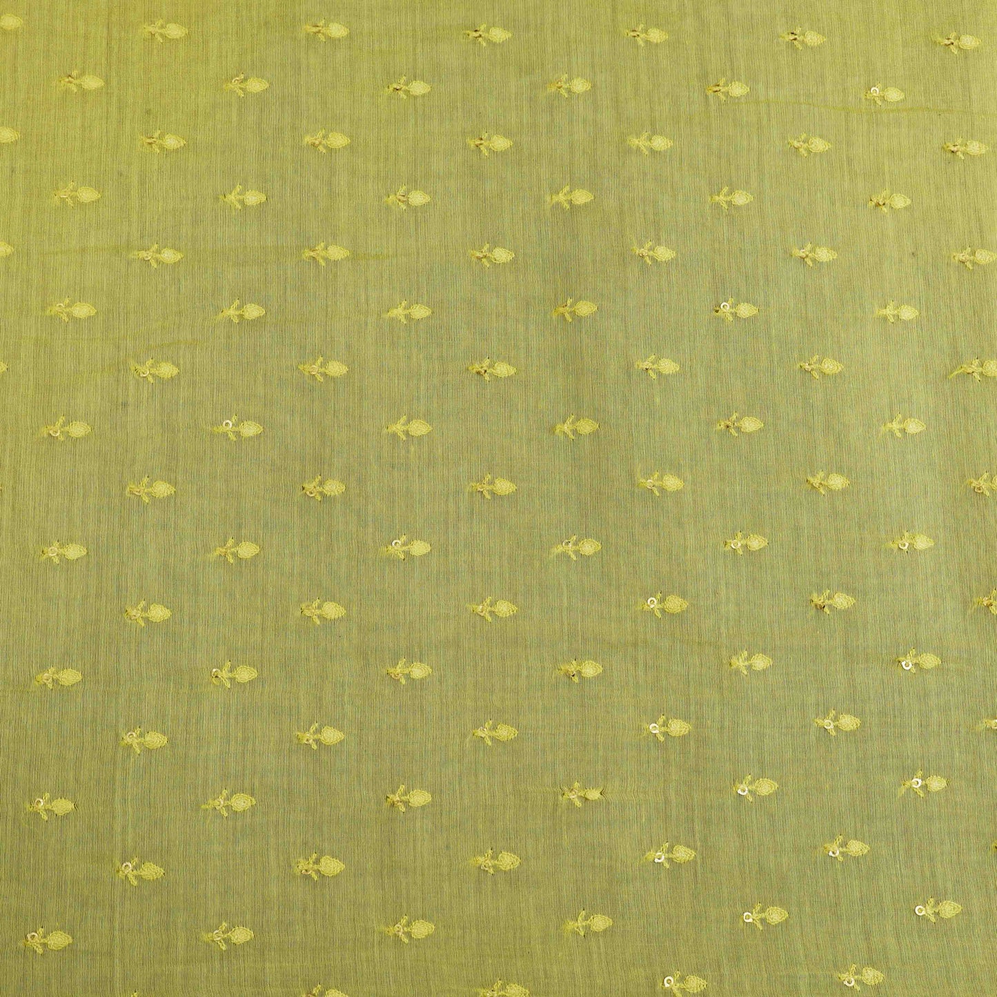 Yellow Color Chanderi Booti Fabric
