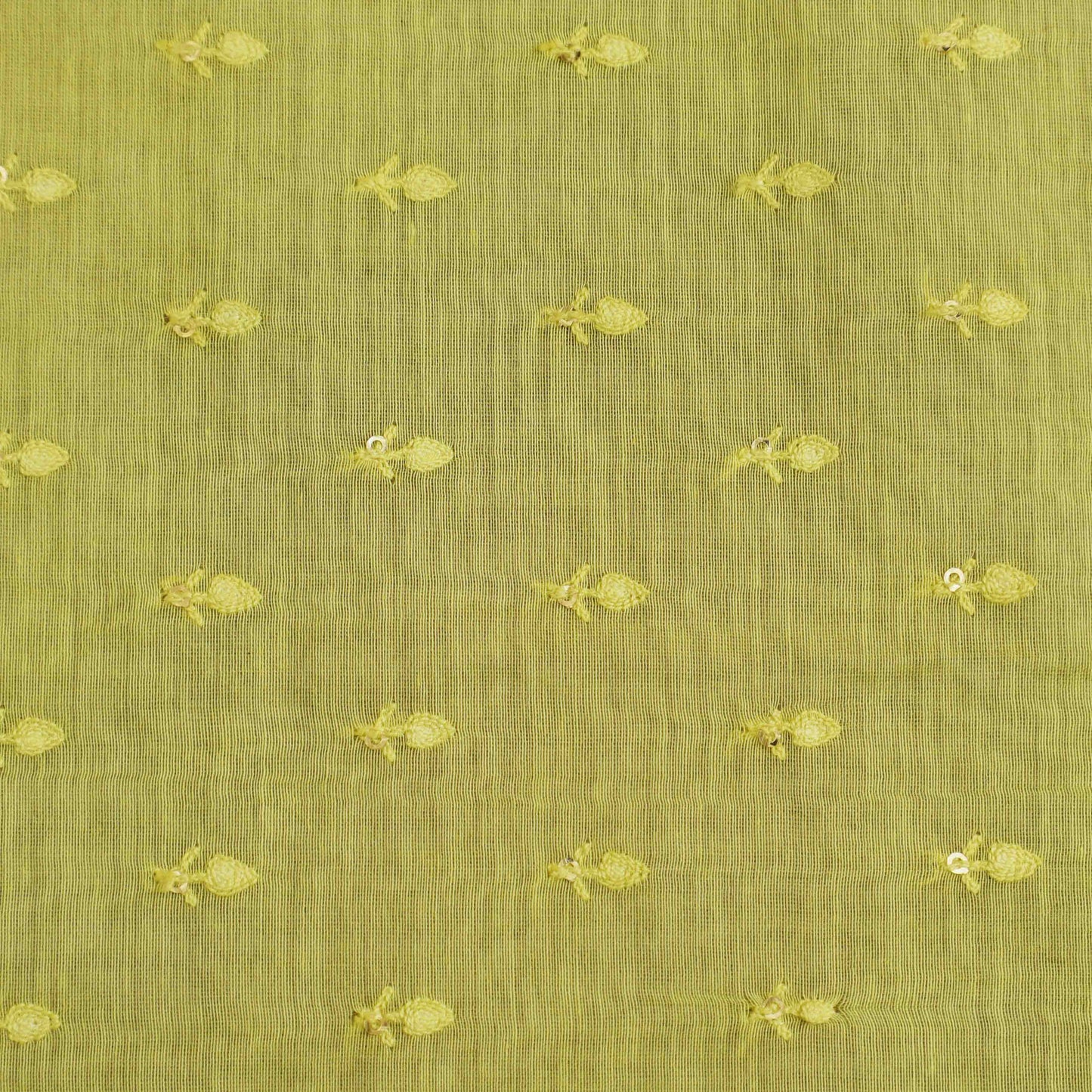 Yellow Color Chanderi Booti Fabric