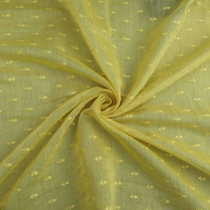 Yellow Color Chanderi Booti Fabric