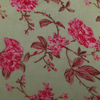 Floral Slub Chanderi Print Fabric