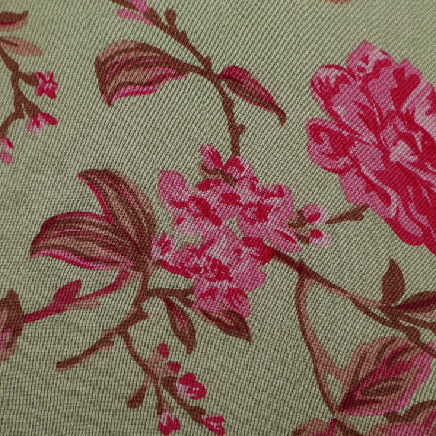 Floral Slub Chanderi Print Fabric