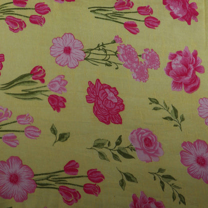 Floral Slub Chanderi Print Fabric