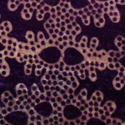 Purple Color Silk Velvet Print Fabric