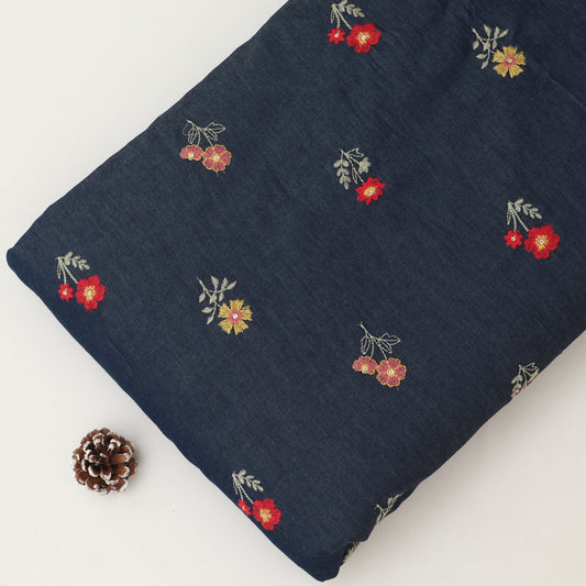 Denim Embroidery Fabric