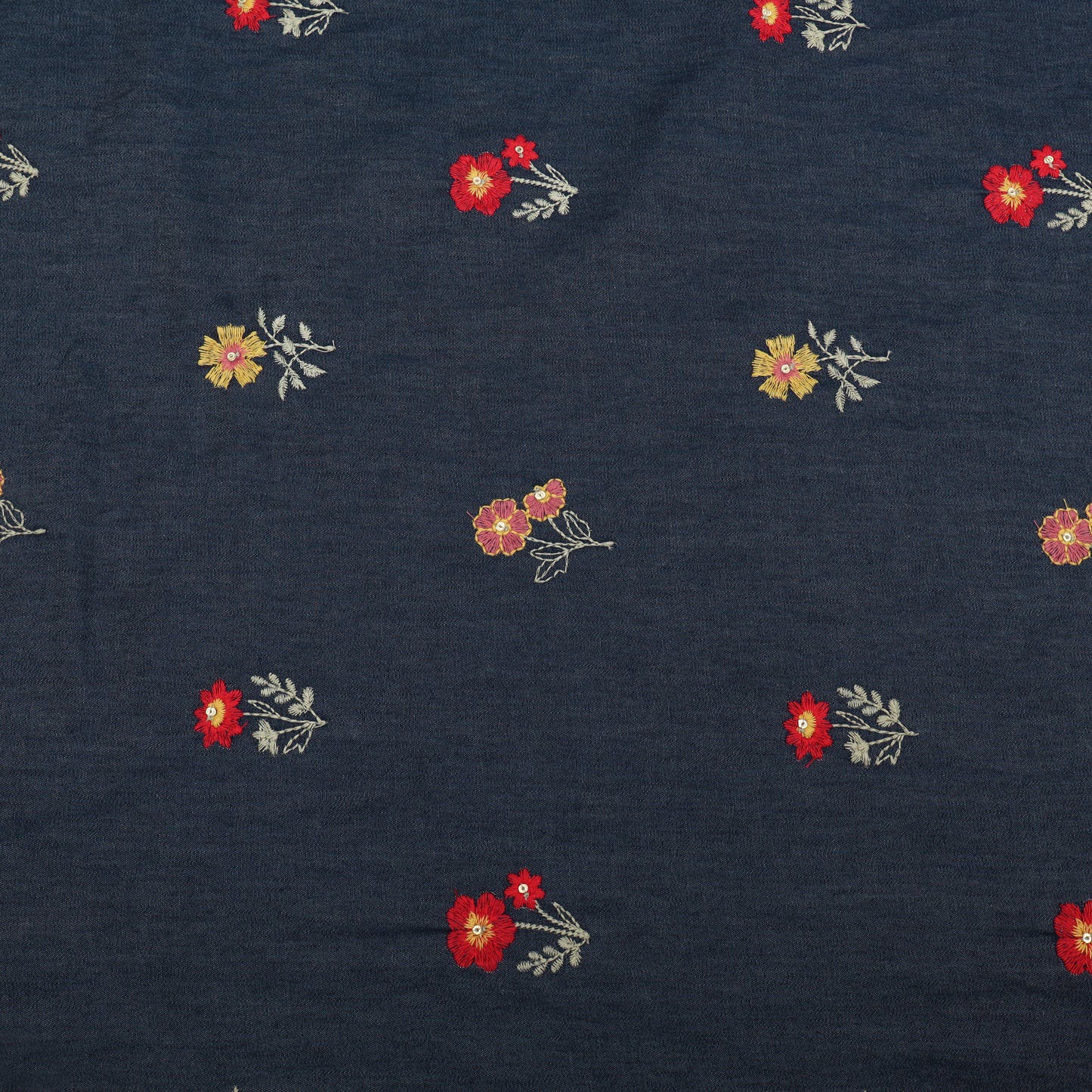 Denim Embroidery Fabric