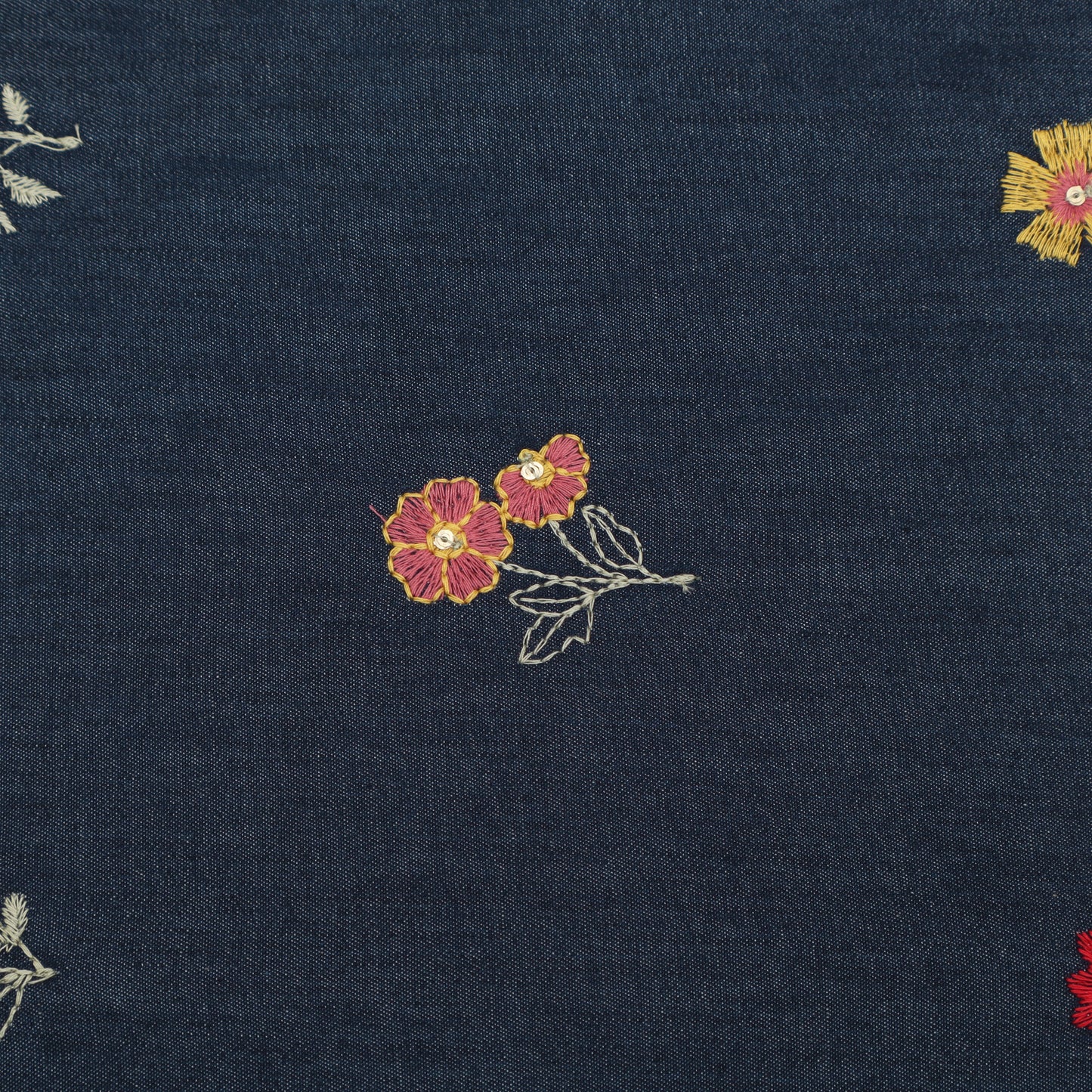 Denim Embroidery Fabric