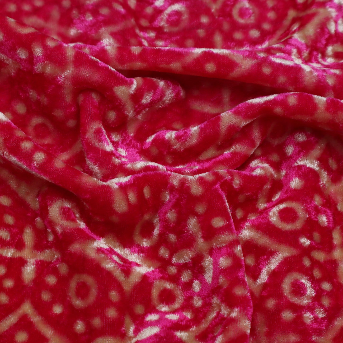 Shaded Color Silk Velvet Print Fabric