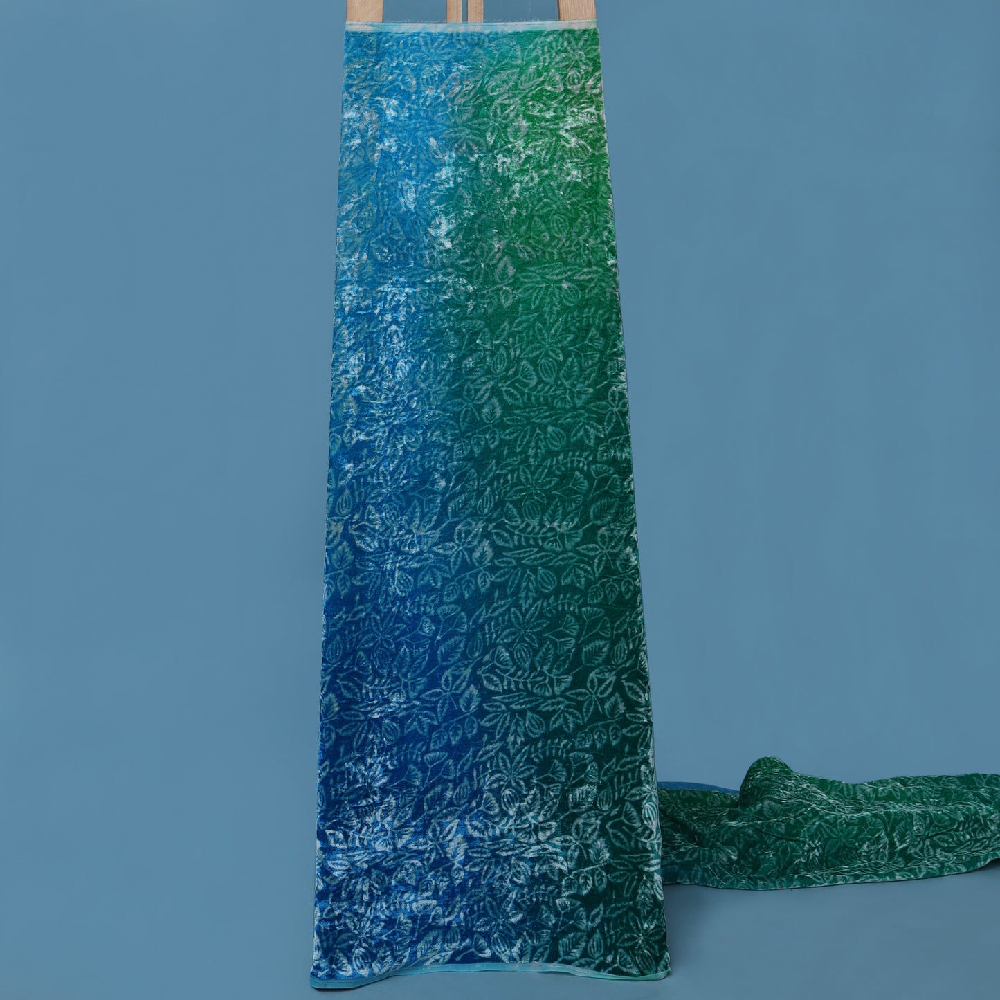 Shaded Color Silk Velvet Print Fabric