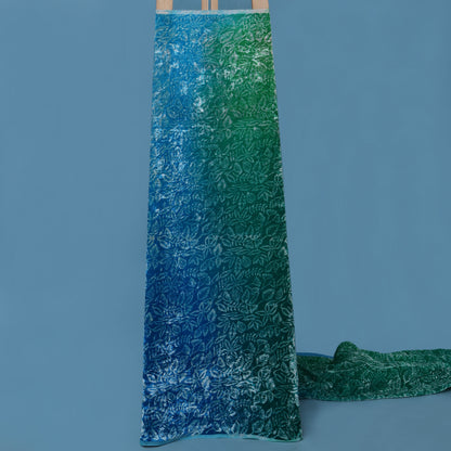 Shaded Color Silk Velvet Print Fabric