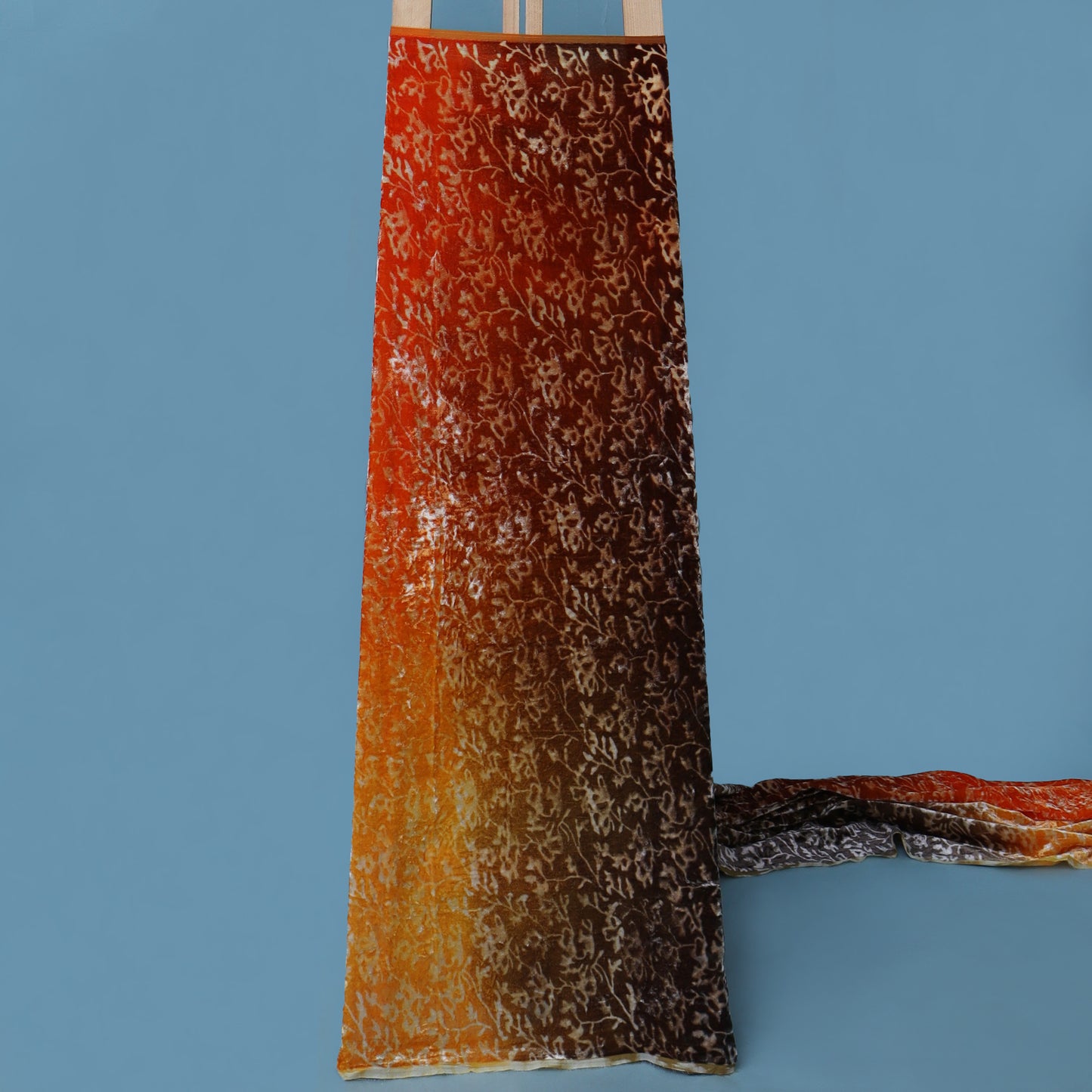 Shaded Color Silk Velvet Print Fabric