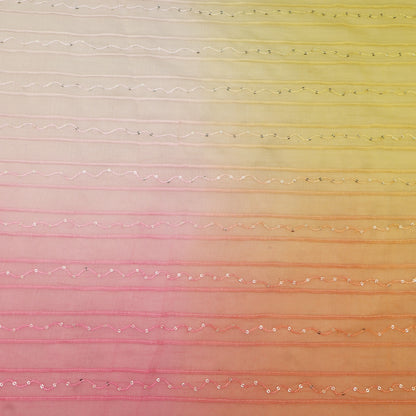 Shaded Chanderi Embroidery Fabric