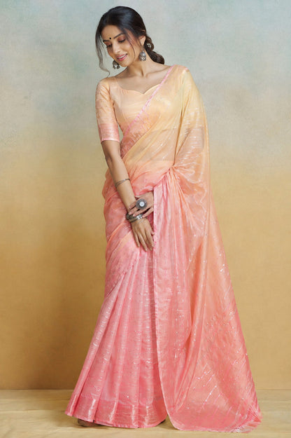 Shaded Chanderi Embroidery Fabric