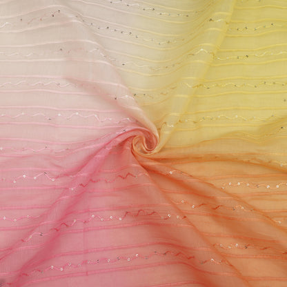 Shaded Chanderi Embroidery Fabric
