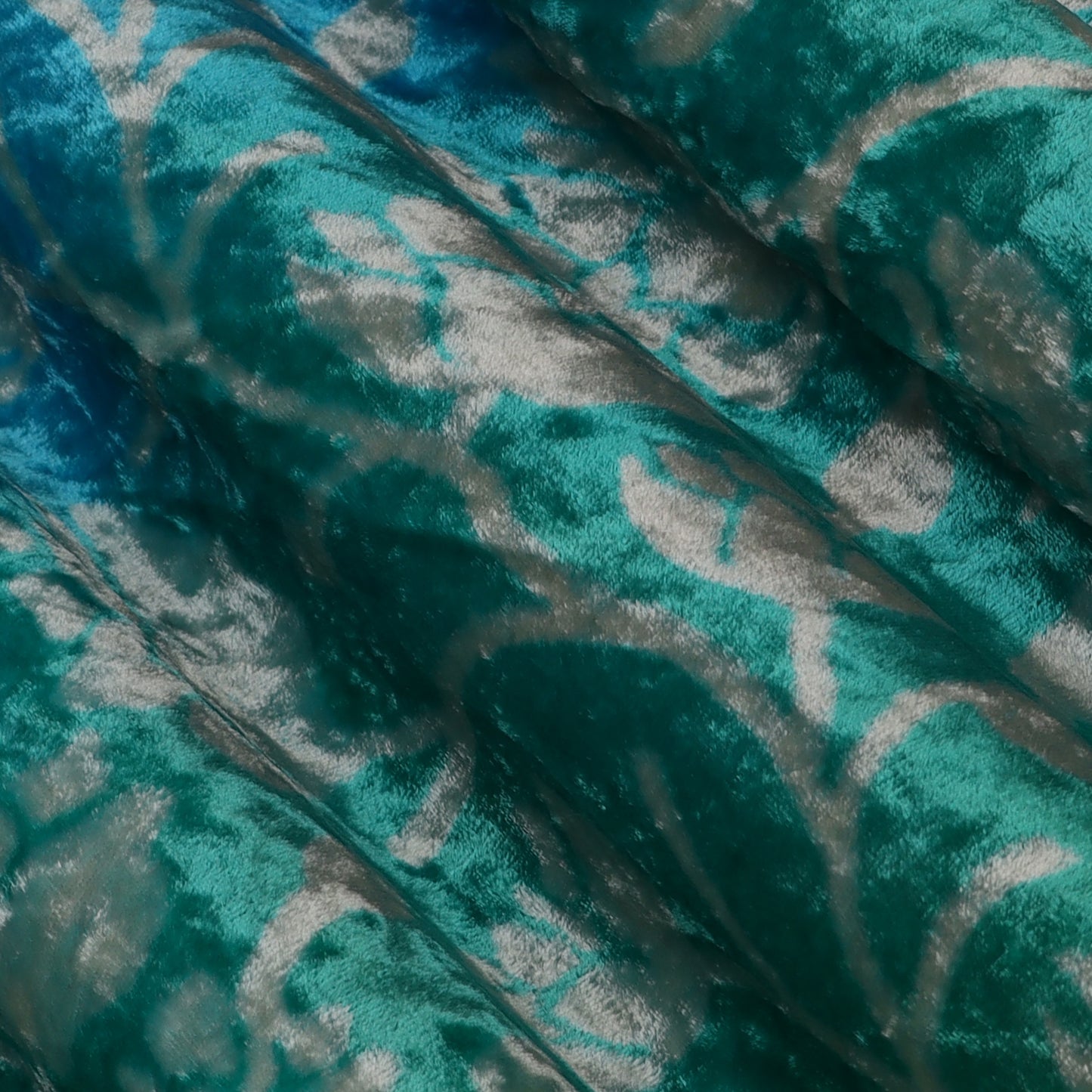 Shaded Color Silk Velvet Print Fabric