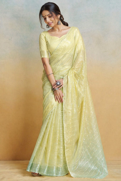 Shaded Chanderi Embroidery Fabric