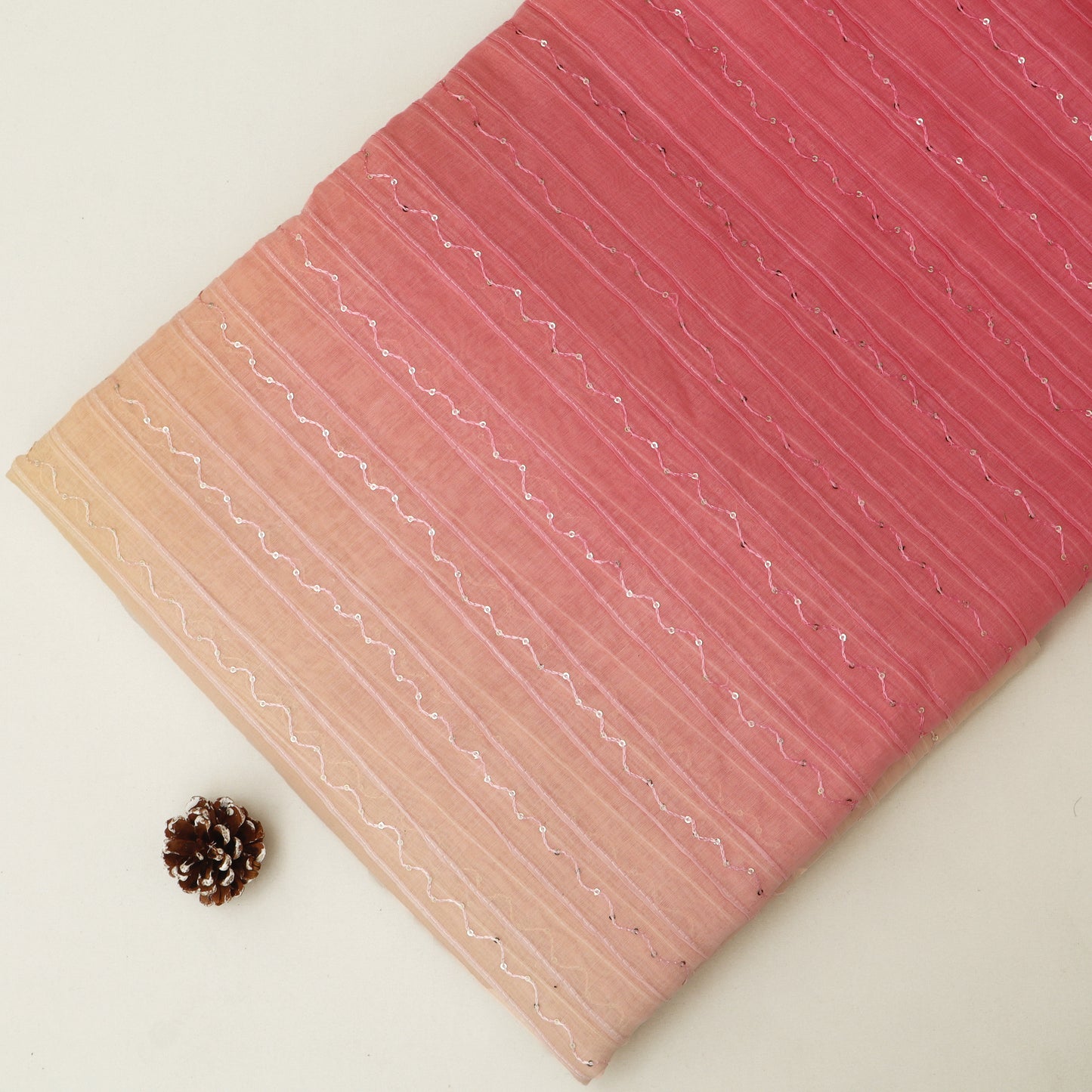 Shaded Chanderi Embroidery Fabric