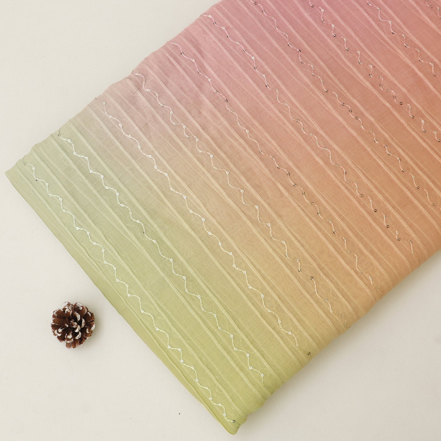 Shaded Chanderi Embroidery Fabric