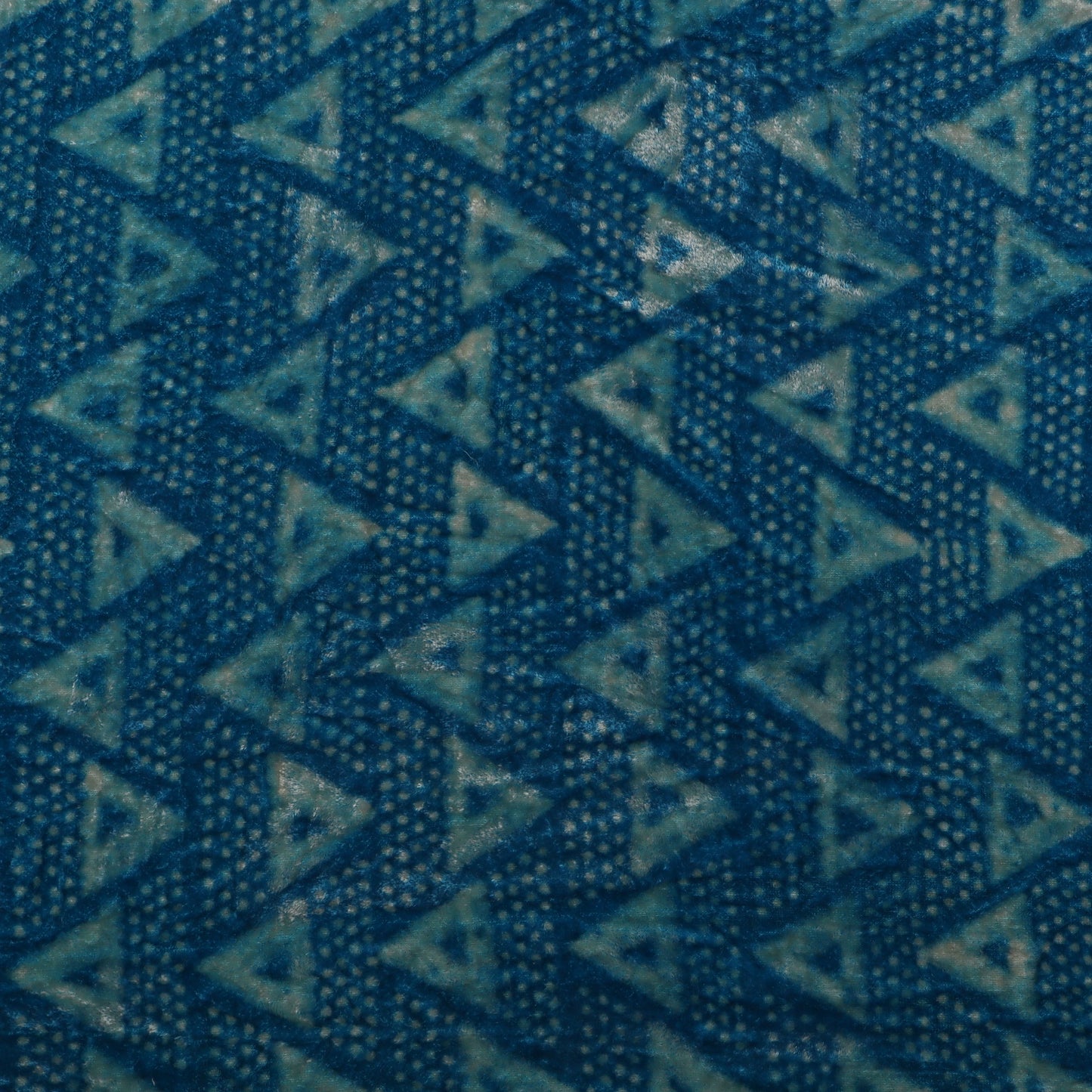 Blue Color Silk Velvet Print Fabric