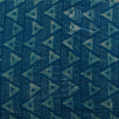 Blue Color Silk Velvet Print Fabric