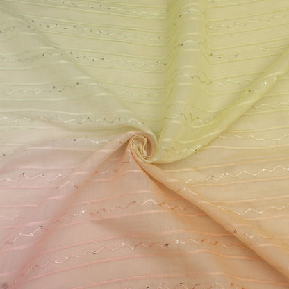 Shaded Chanderi Embroidery Fabric