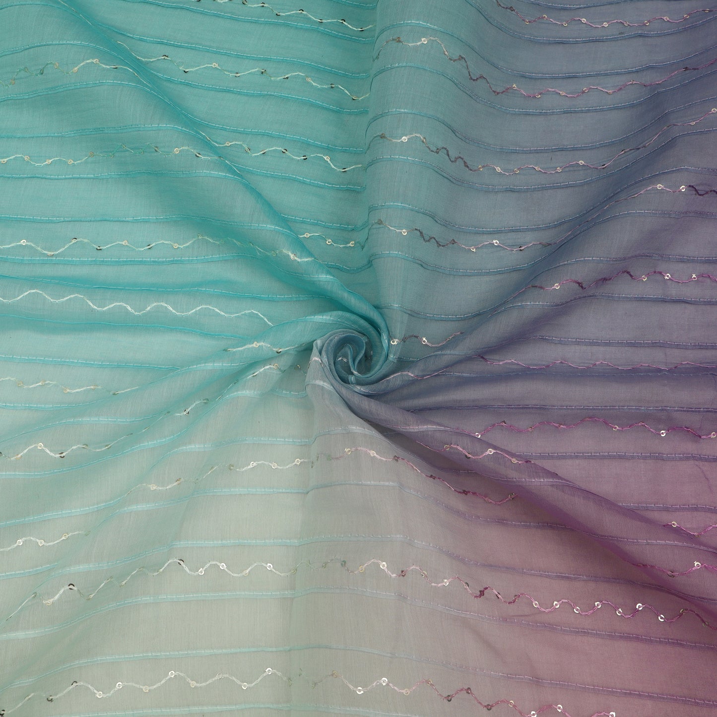 Shaded Chanderi Embroidery Fabric
