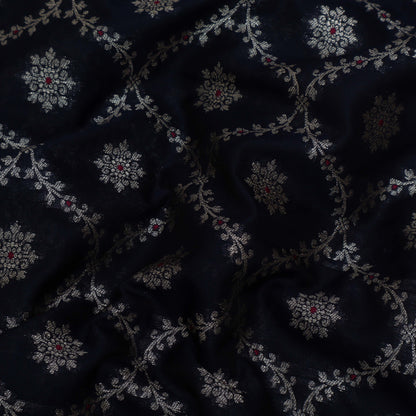 Blue Color Katan Meena Jaal Brocade Fabric