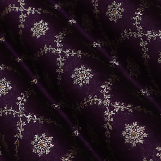 Purple Color Katan Meena Jaal Brocade Fabric