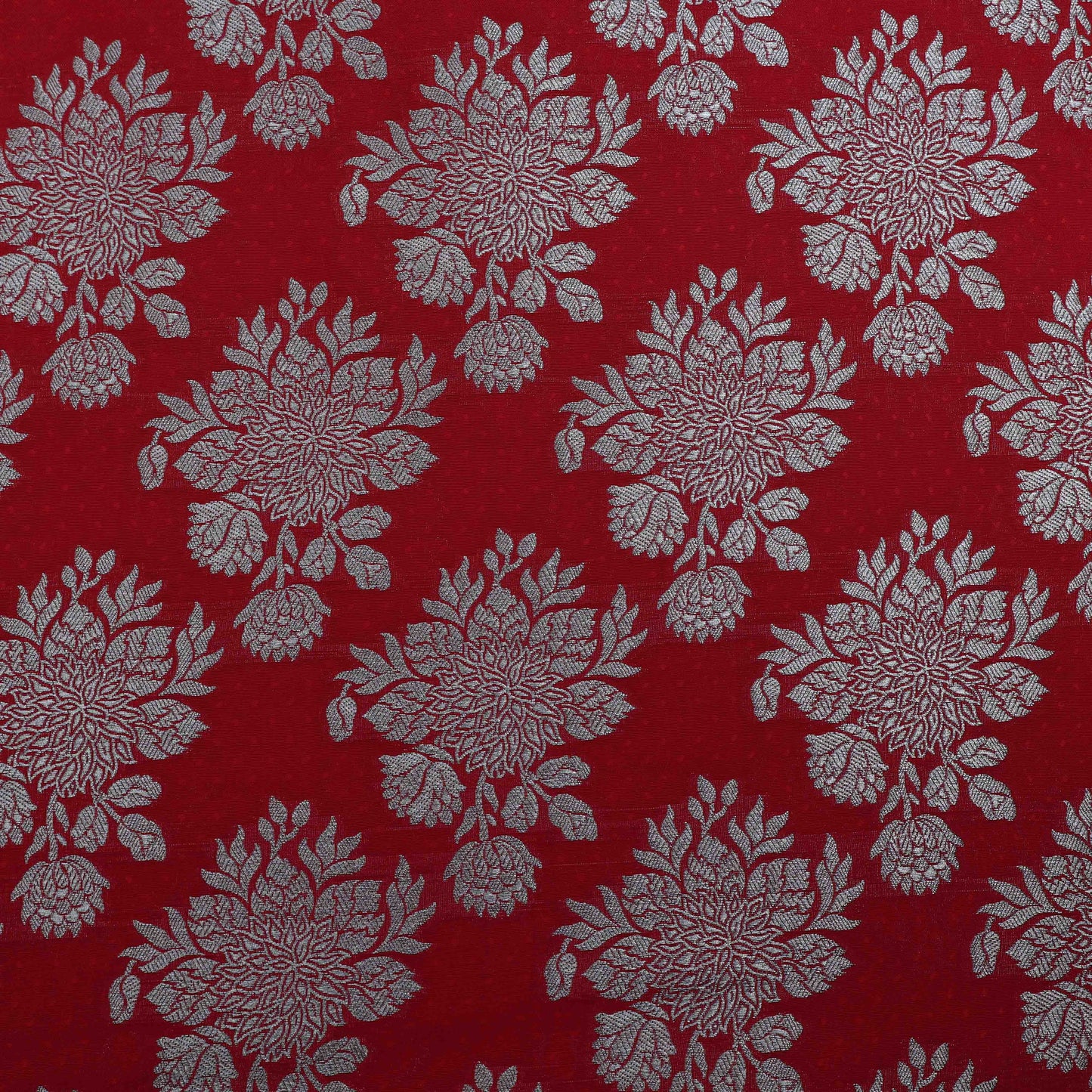 Red Color Katan Boota Jaal Brocade Fabric