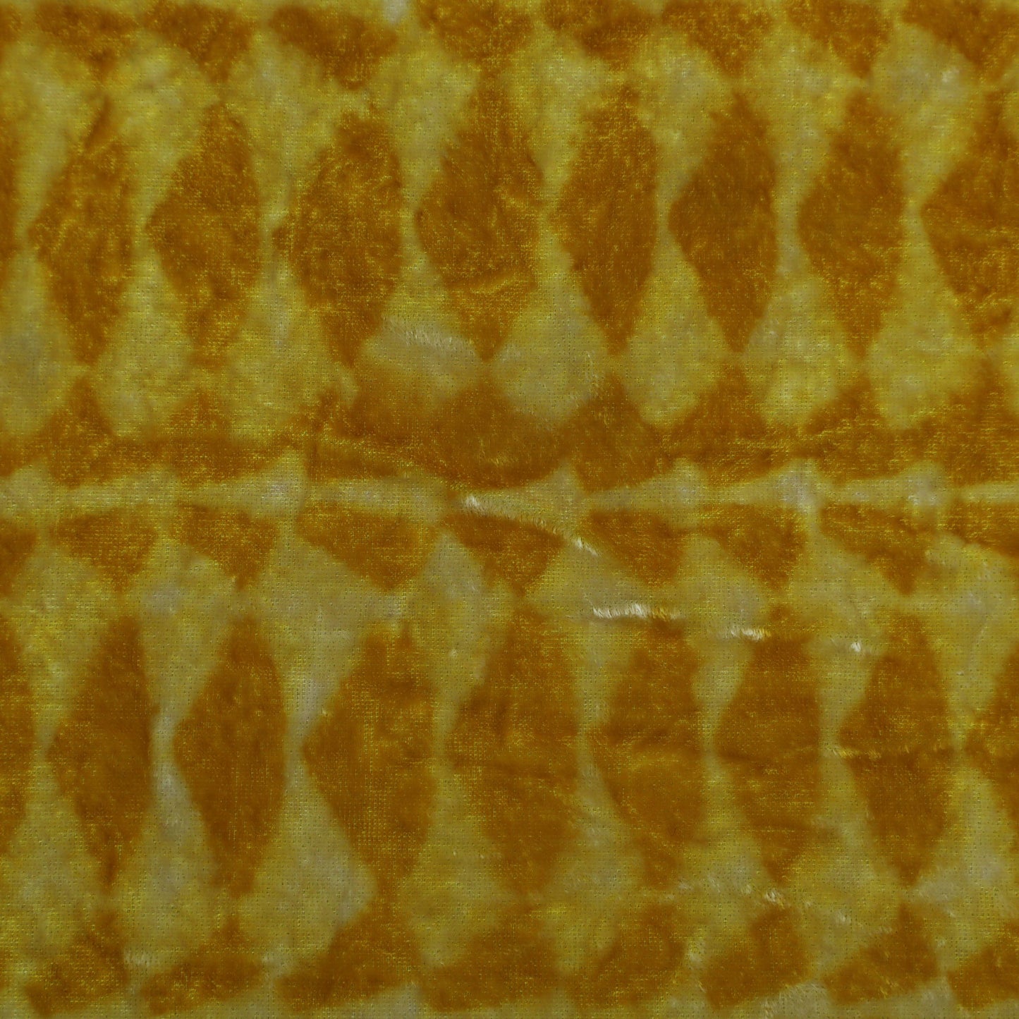 Mustard Color Silk Velvet Print Fabric