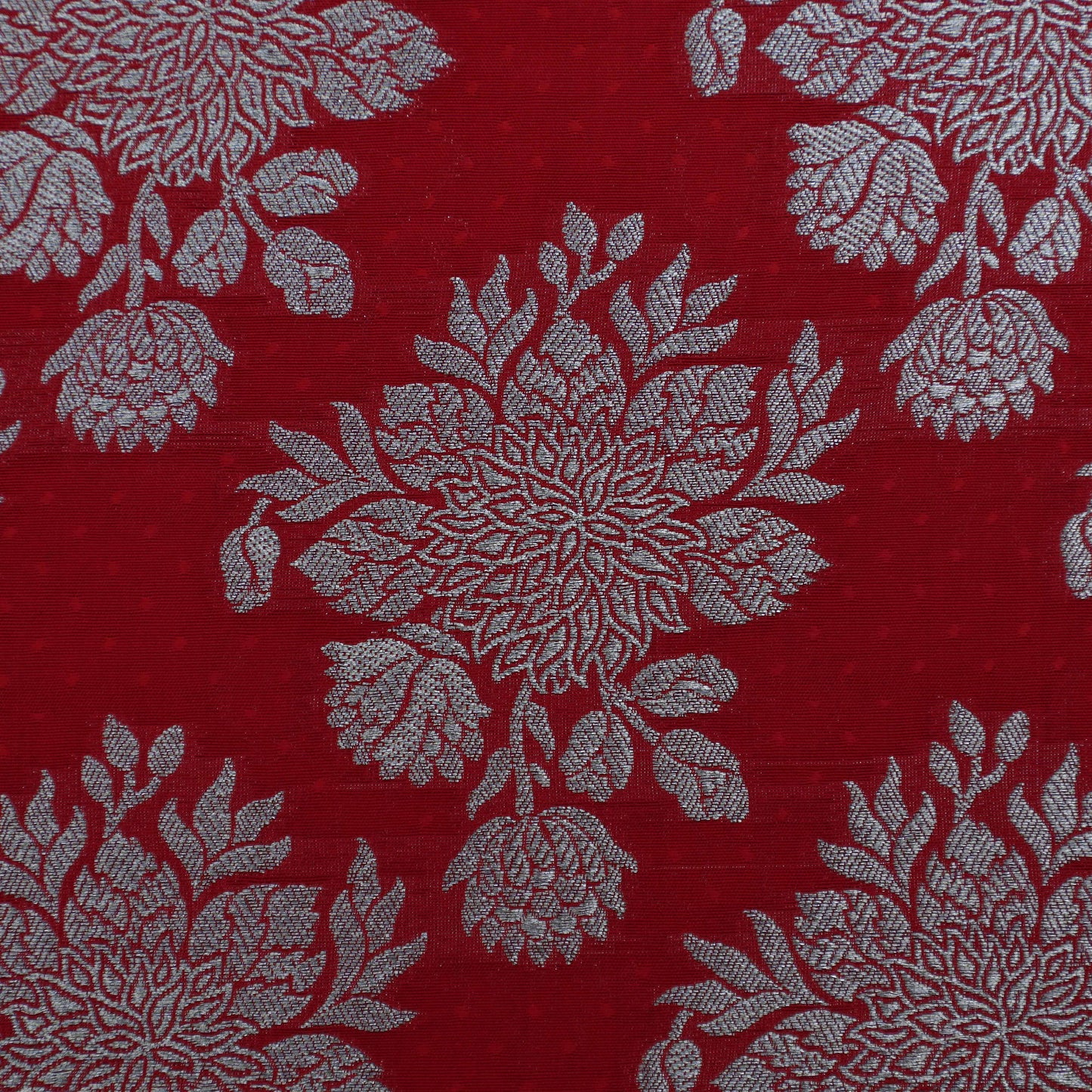 Red Color Katan Boota Jaal Brocade Fabric