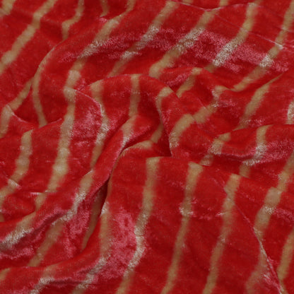 Neon Color Silk Velvet Print Fabric