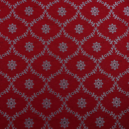 Blood Red Color Katan Meena Jaal Brocade Fabric