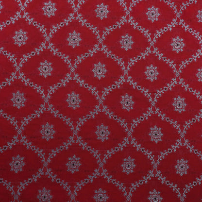 Red Color Katan Meena Jaal Brocade Fabric