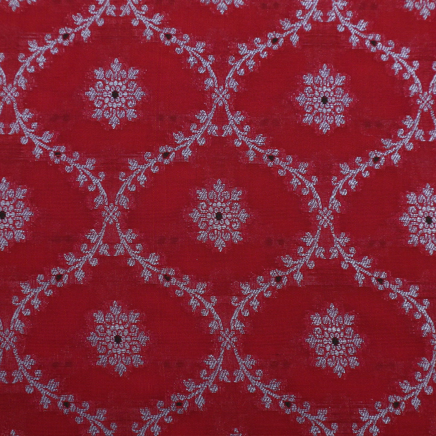 Red Color Katan Meena Jaal Brocade Fabric