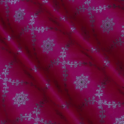 Pink Color Katan Meena Jaal Brocade Fabric