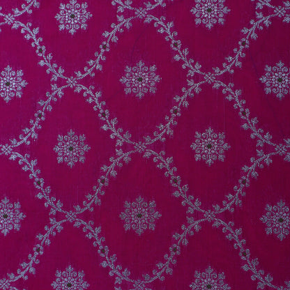 Pink Color Katan Meena Jaal Brocade Fabric