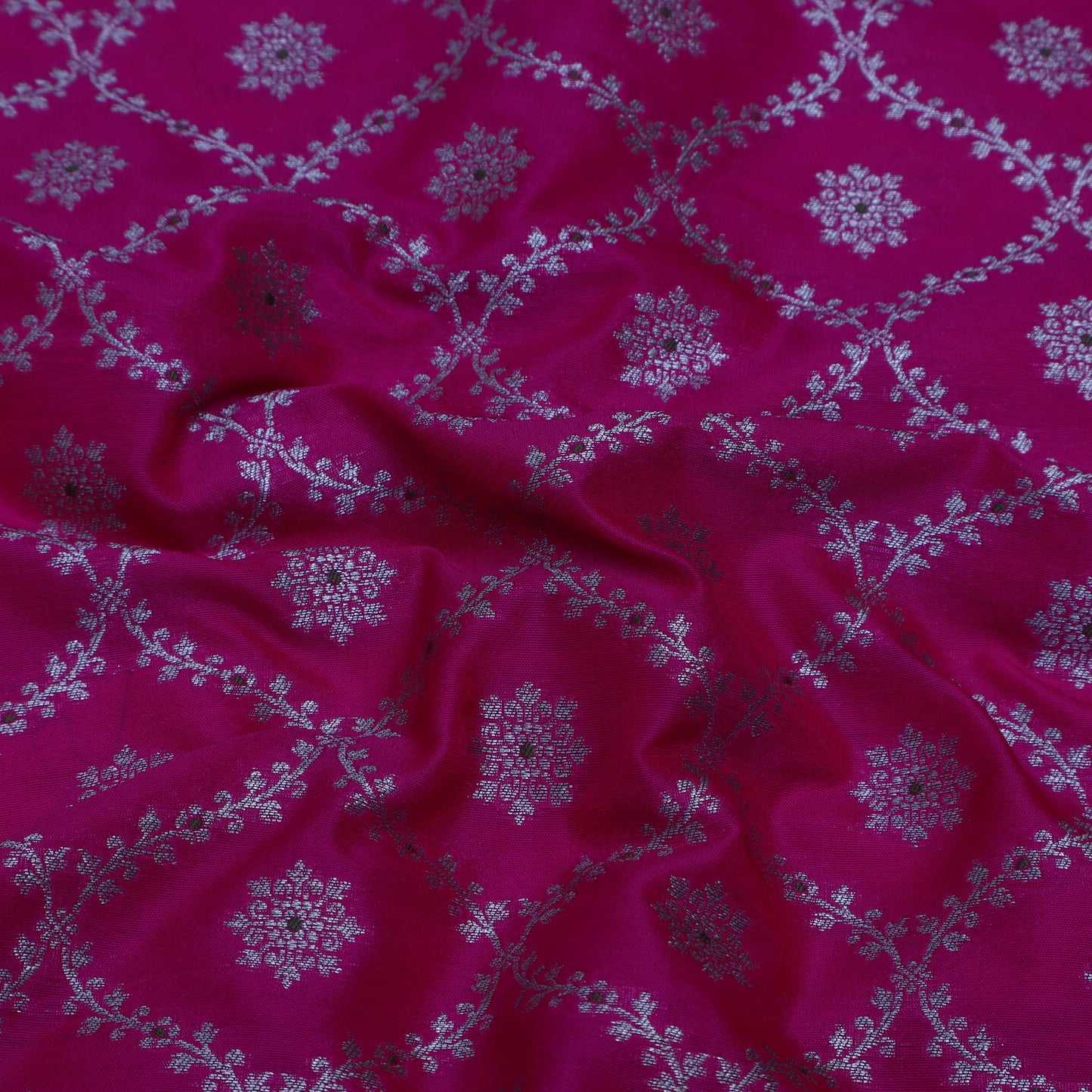 Pink Color Katan Meena Jaal Brocade Fabric