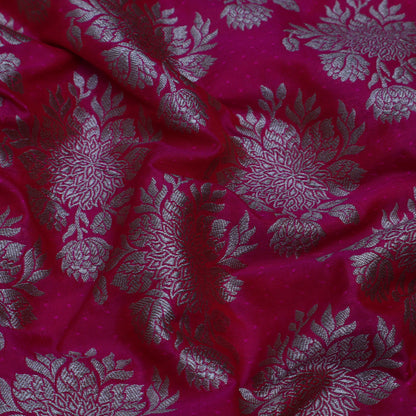 Rani Color Katan Boota Jaal Brocade Fabric