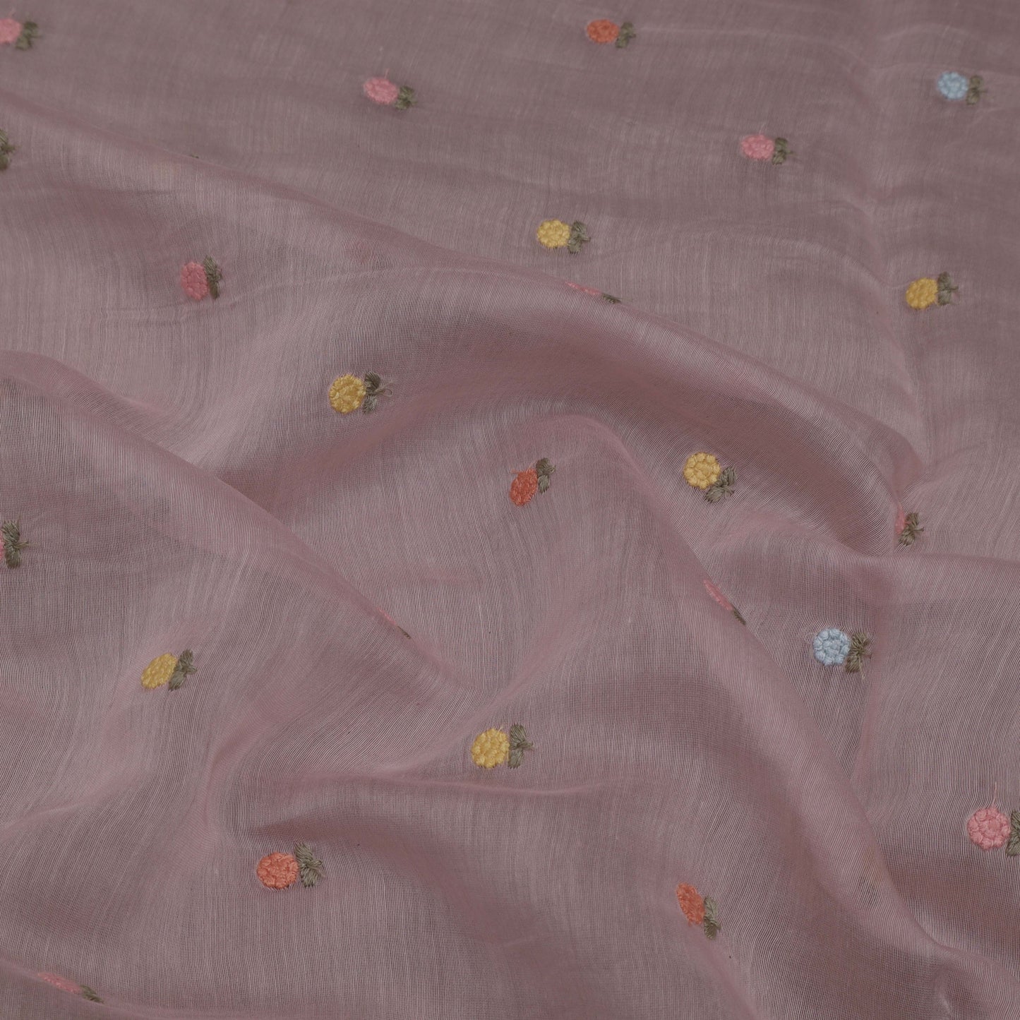 Powder Pink Color Chanderi Booti Fabric