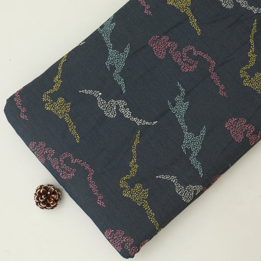 Denim Embroidery Fabric