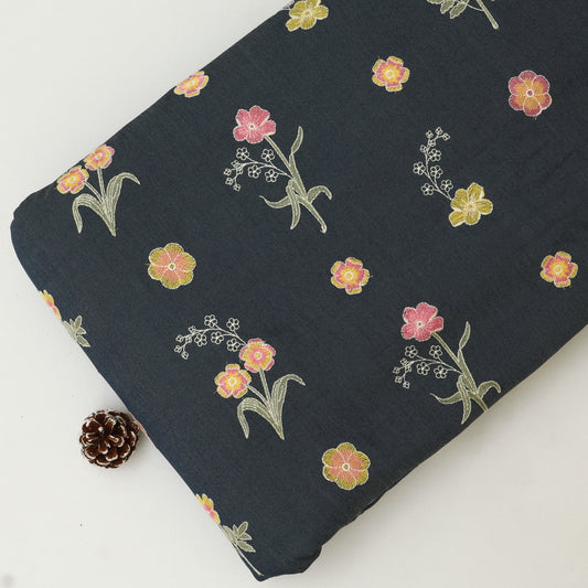 Denim Embroidery Fabric