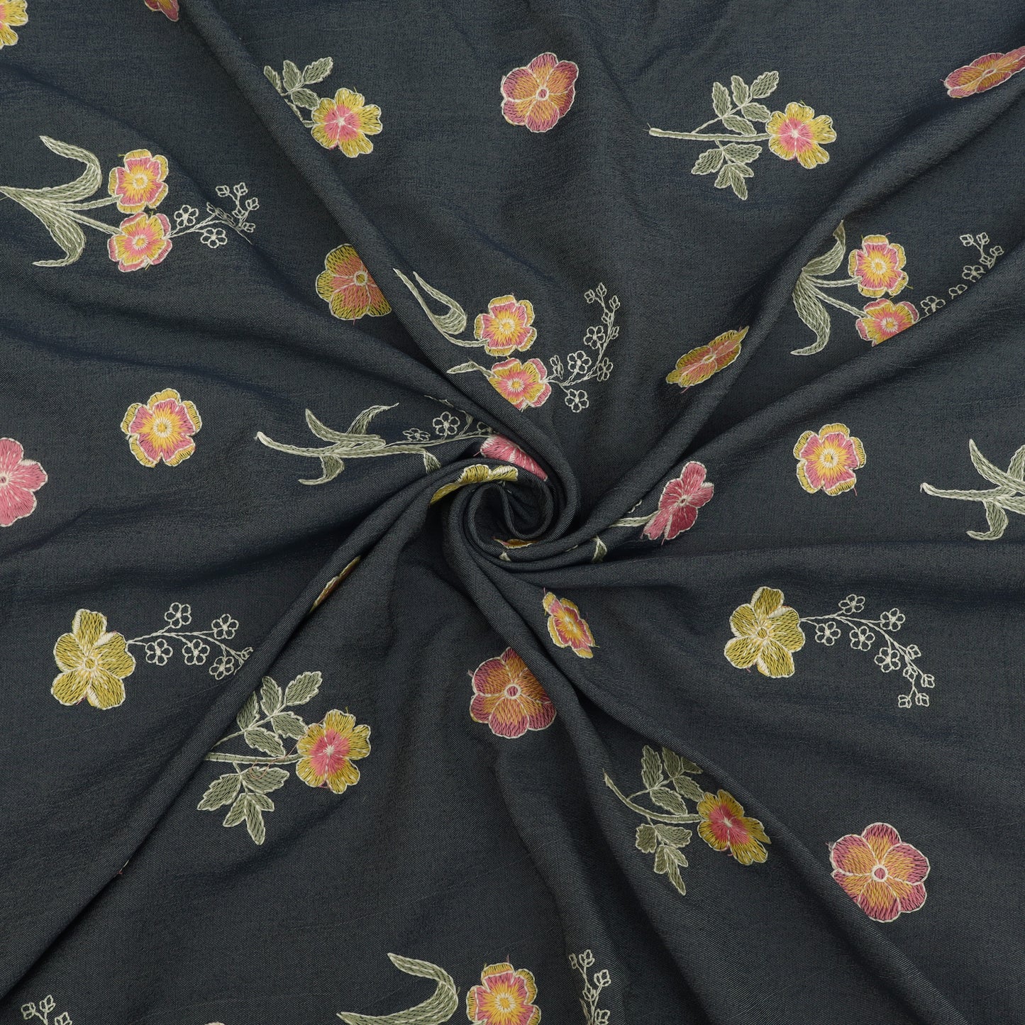 Denim Embroidery Fabric
